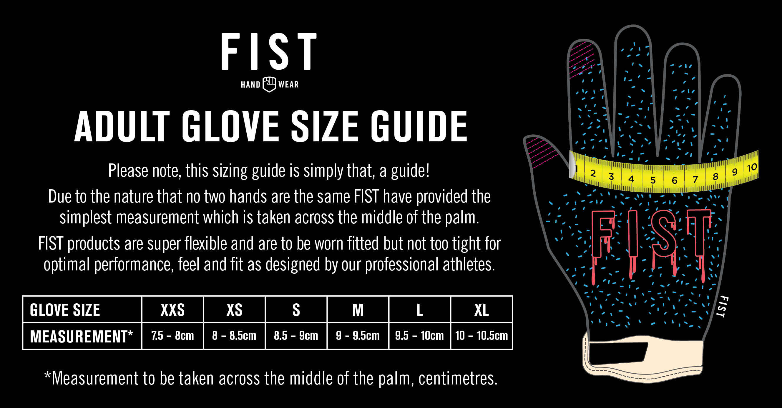 Glove Size Measurement Chart